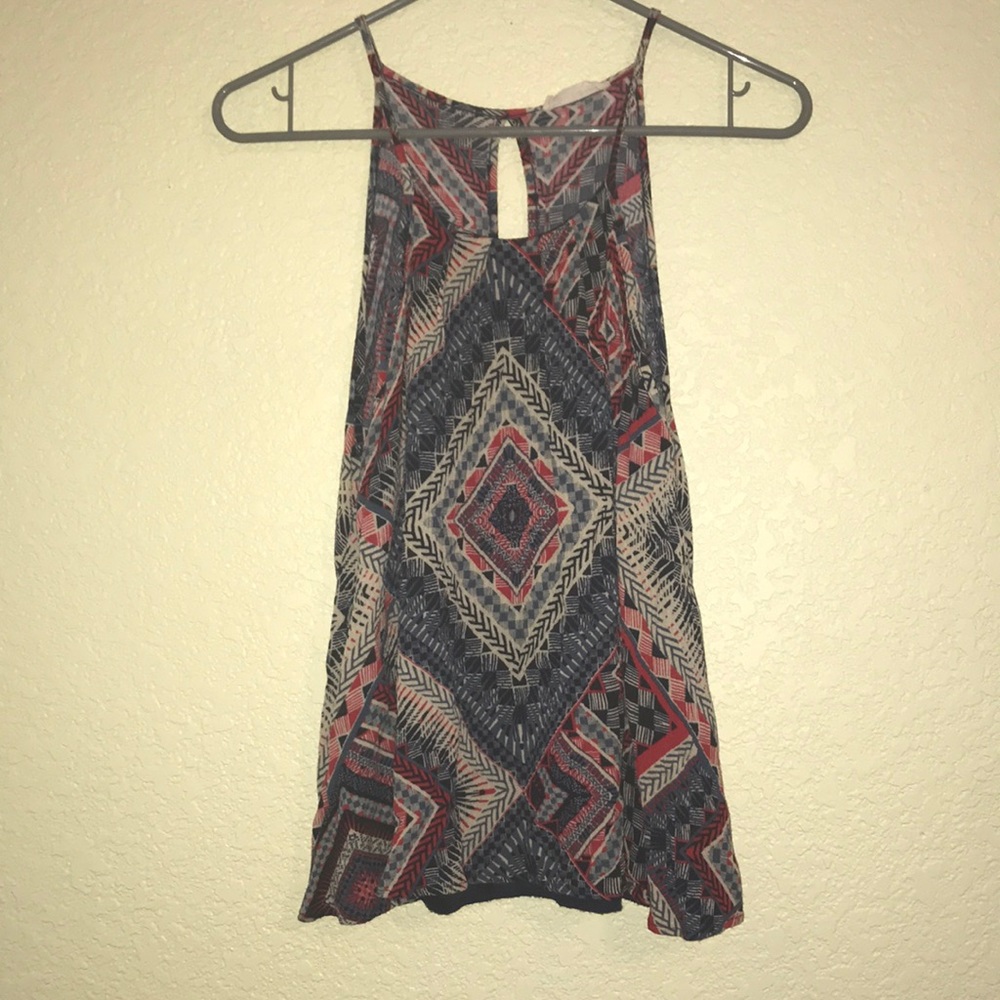 Red white and blue spaghetti tank